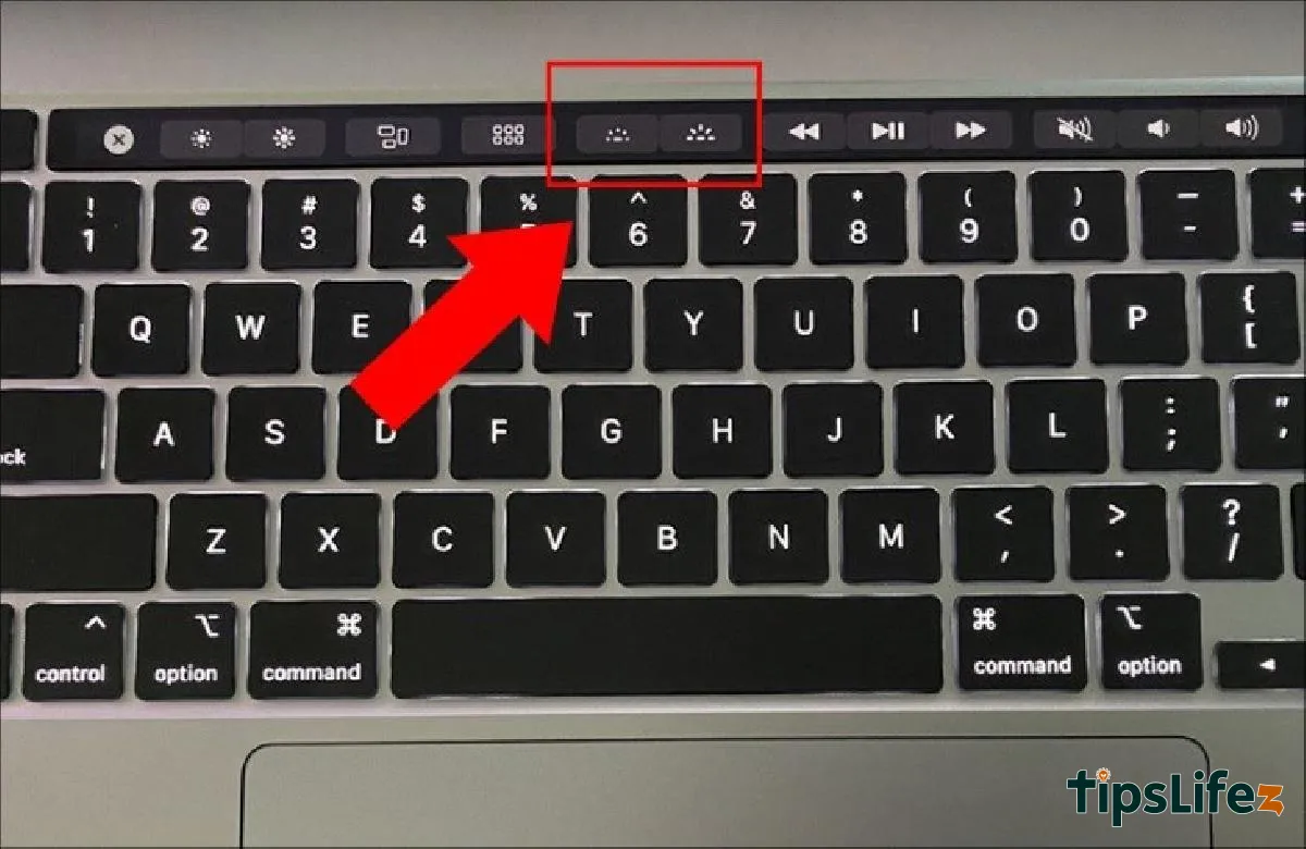 MacBook has dedicated keys to increase/decrease keyboard light brightness